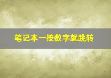 笔记本一按数字就跳转