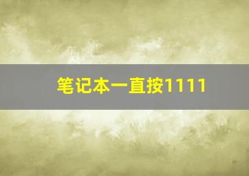 笔记本一直按1111