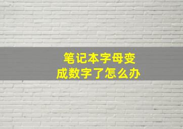 笔记本字母变成数字了怎么办