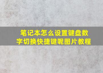 笔记本怎么设置键盘数字切换快捷键呢图片教程