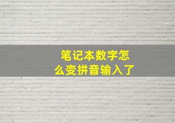 笔记本数字怎么变拼音输入了