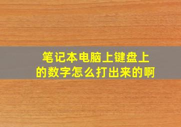 笔记本电脑上键盘上的数字怎么打出来的啊