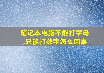 笔记本电脑不能打字母,只能打数字怎么回事