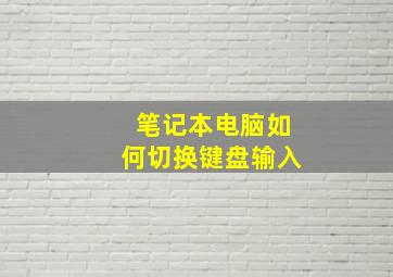 笔记本电脑如何切换键盘输入