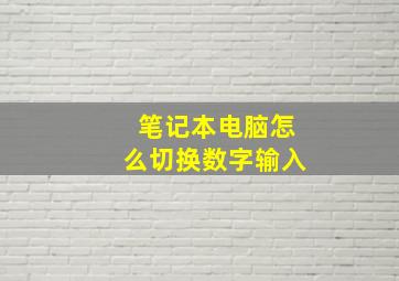 笔记本电脑怎么切换数字输入