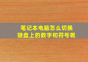 笔记本电脑怎么切换键盘上的数字和符号呢