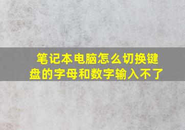 笔记本电脑怎么切换键盘的字母和数字输入不了