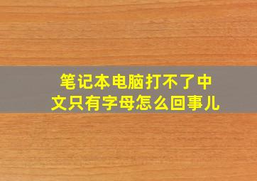 笔记本电脑打不了中文只有字母怎么回事儿