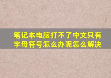 笔记本电脑打不了中文只有字母符号怎么办呢怎么解决