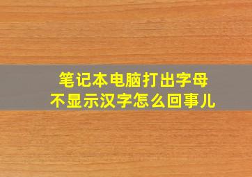 笔记本电脑打出字母不显示汉字怎么回事儿