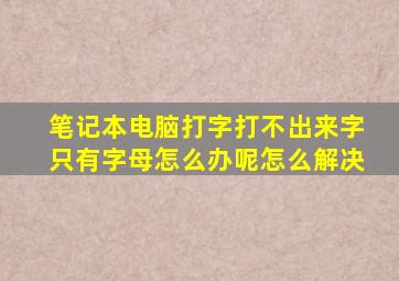 笔记本电脑打字打不出来字只有字母怎么办呢怎么解决