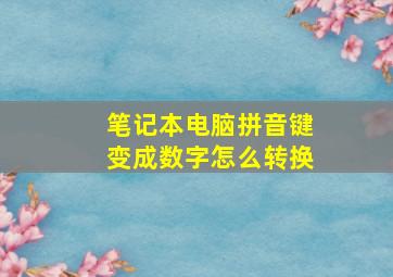 笔记本电脑拼音键变成数字怎么转换