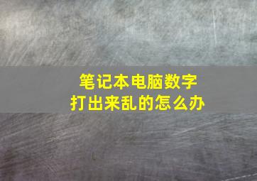 笔记本电脑数字打出来乱的怎么办