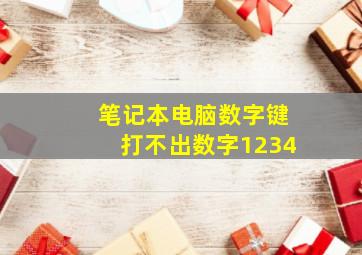 笔记本电脑数字键打不出数字1234