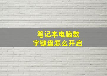 笔记本电脑数字键盘怎么开启