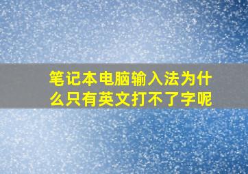 笔记本电脑输入法为什么只有英文打不了字呢