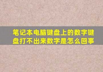 笔记本电脑键盘上的数字键盘打不出来数字是怎么回事