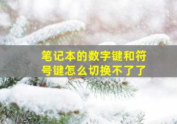 笔记本的数字键和符号键怎么切换不了了