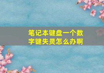 笔记本键盘一个数字键失灵怎么办啊