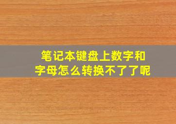 笔记本键盘上数字和字母怎么转换不了了呢