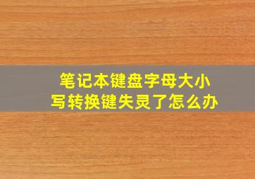 笔记本键盘字母大小写转换键失灵了怎么办