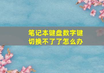 笔记本键盘数字键切换不了了怎么办