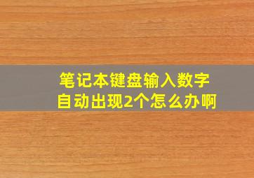 笔记本键盘输入数字自动出现2个怎么办啊