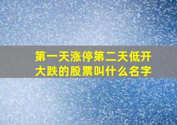 第一天涨停第二天低开大跌的股票叫什么名字