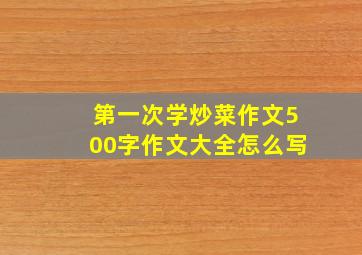 第一次学炒菜作文500字作文大全怎么写