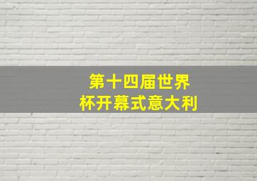 第十四届世界杯开幕式意大利