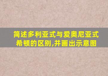 简述多利亚式与爱奥尼亚式希顿的区别,并画出示意图