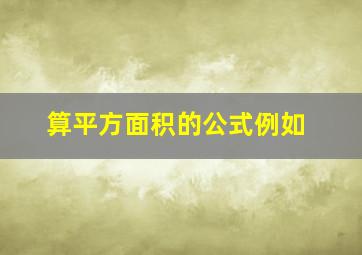 算平方面积的公式例如