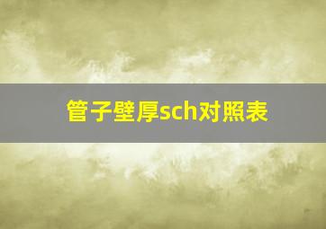 管子壁厚sch对照表