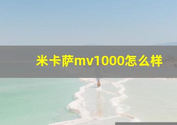 米卡萨mv1000怎么样