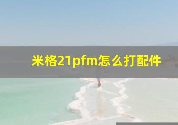 米格21pfm怎么打配件