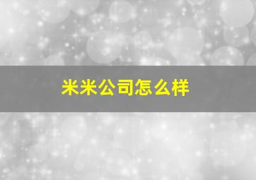 米米公司怎么样