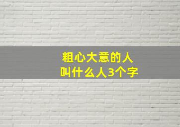 粗心大意的人叫什么人3个字