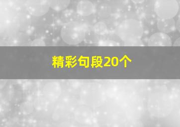 精彩句段20个