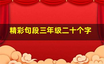 精彩句段三年级二十个字