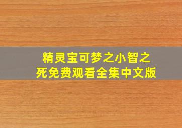 精灵宝可梦之小智之死免费观看全集中文版