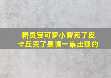 精灵宝可梦小智死了皮卡丘哭了是哪一集出现的