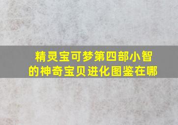 精灵宝可梦第四部小智的神奇宝贝进化图鉴在哪