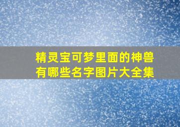 精灵宝可梦里面的神兽有哪些名字图片大全集