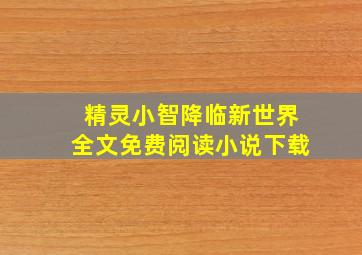 精灵小智降临新世界全文免费阅读小说下载