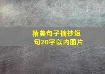 精美句子摘抄短句20字以内图片