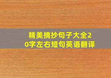 精美摘抄句子大全20字左右短句英语翻译