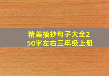 精美摘抄句子大全250字左右三年级上册