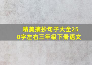 精美摘抄句子大全250字左右三年级下册语文