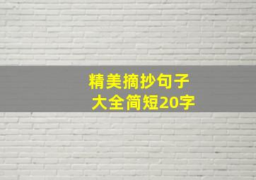 精美摘抄句子大全简短20字