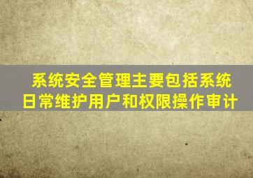 系统安全管理主要包括系统日常维护用户和权限操作审计